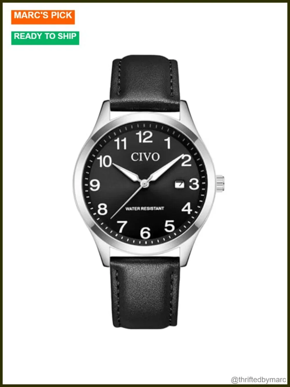Japanese Quartz Stainless Steel Watch - Easy Read Luminous Date Water Resistant